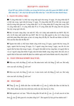 Chuyên đề luyện thi học sinh giỏi môn Toán Lớp 7